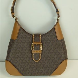 Michael Kors Mini MK Acorn Leather Canvas Purse